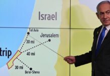 Kartographische Auslöschung Netanjahus Weglassen des besetzten Westjordanlandes