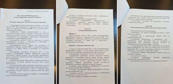 Russisches Memorandum zur Beilegung des Ukraine-Konflikts ( Voller Text )